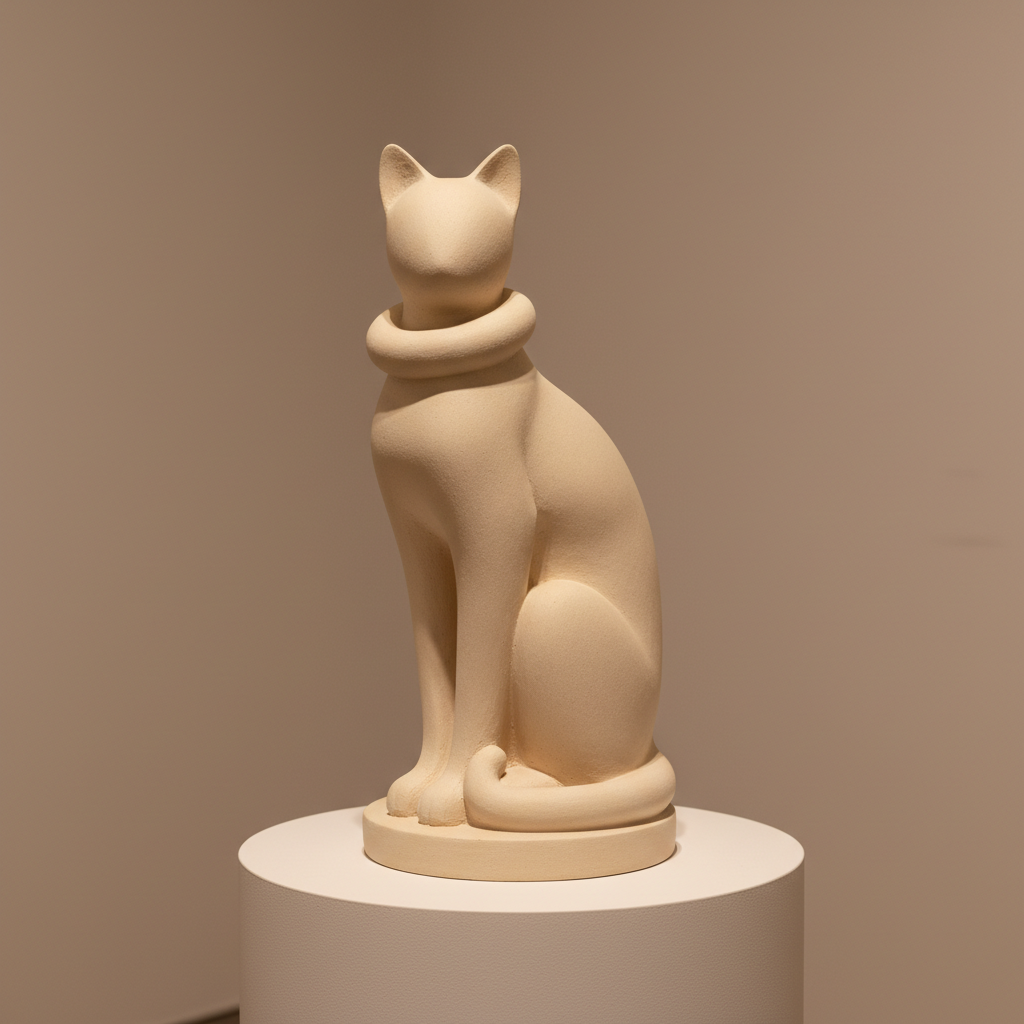 Elegant Sitting Cat Sculpture