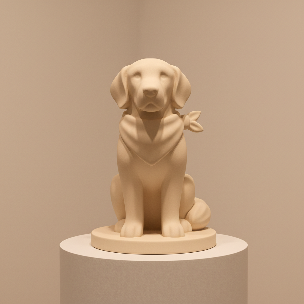 Golden Retriever Sculpture sculpture, 3D printed