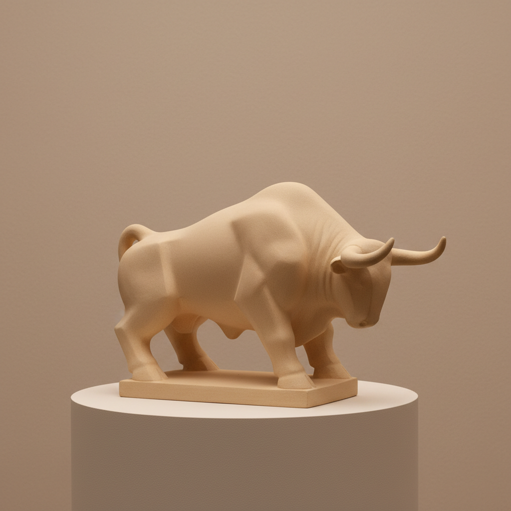 Majestic Charging Bull Sculpture sculpture, 3D printed